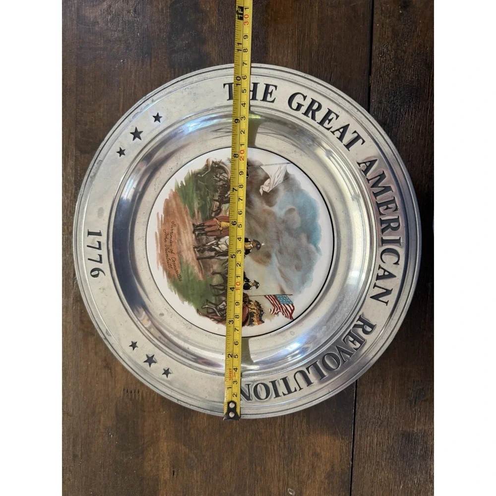 Vintage 1976 Great American Revolution Pewter Plates John Trumbull Set of 2
